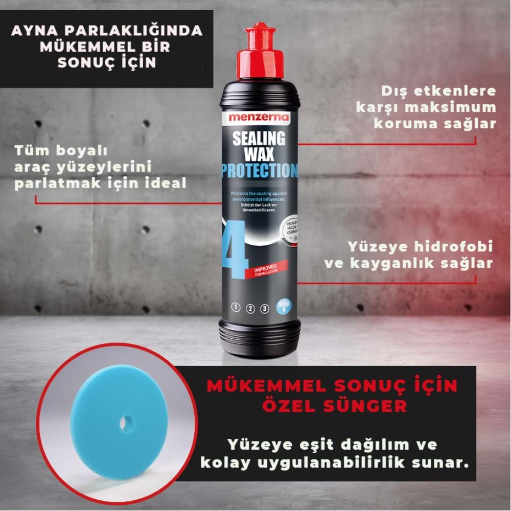 MENZERNA YENİ Sealing Wax Protection Boya Koruma Cila - 250 Ml | Derin Parlaklık & Maksimum Koruma