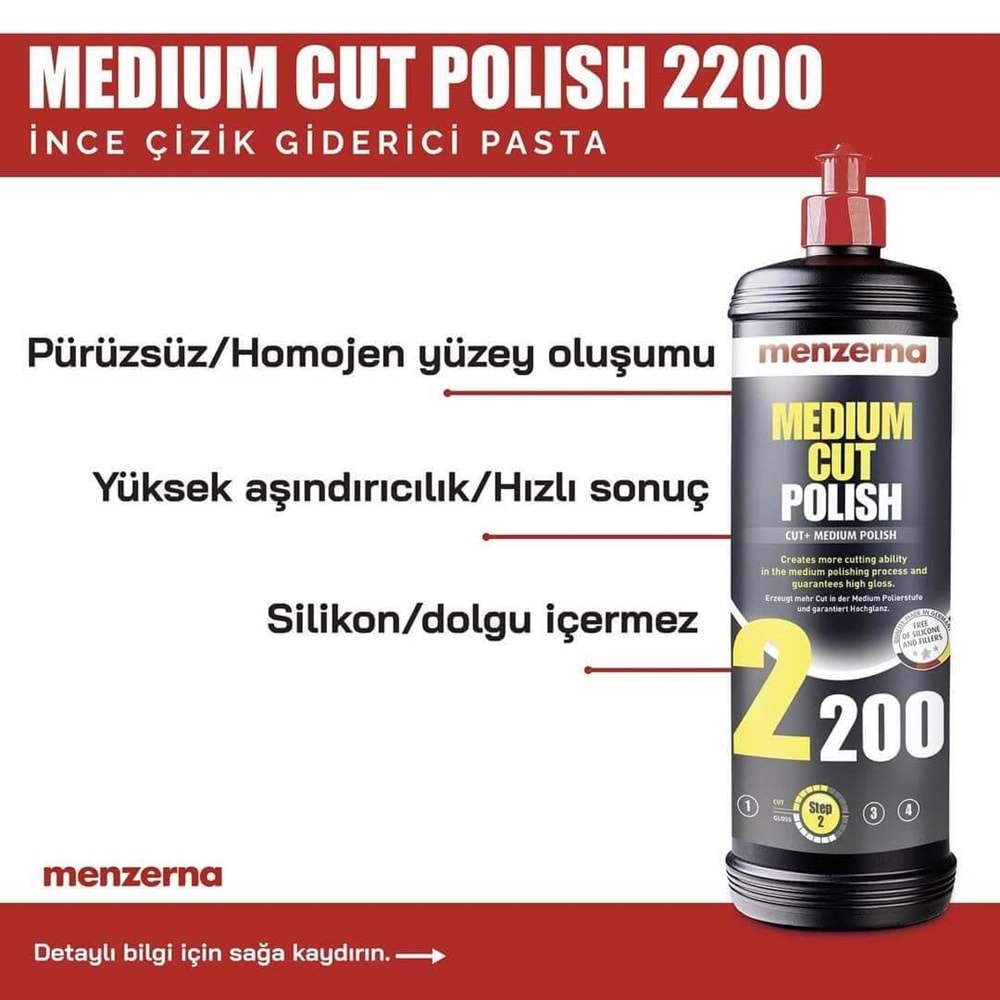 MENZERNA 2200 İnce Çizik Giderici Pasta - 1 lt