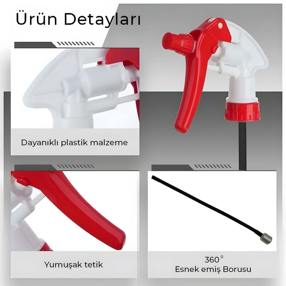 EP01 FLEX 360 Derece Canyon Başlıklı Kimyasal Dayanıklı Sprey Şişe 1 Litre | Detaylı Temizlik PPF
