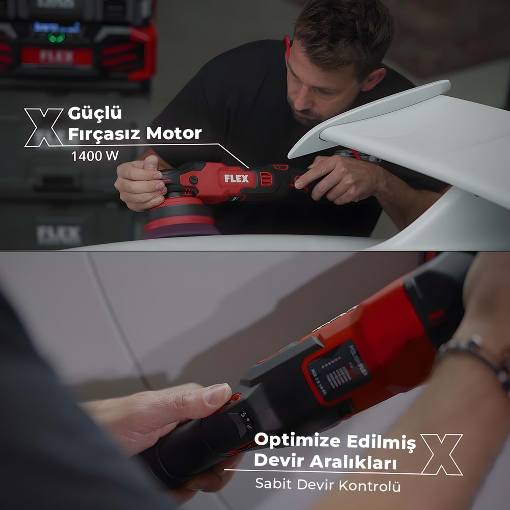 FLEX XCE 2 8 14-EC DA Orbital Polisaj Makinesi 1400W (2. Nesil)| Fırçasız Kömürsüz Motor Gear Driven