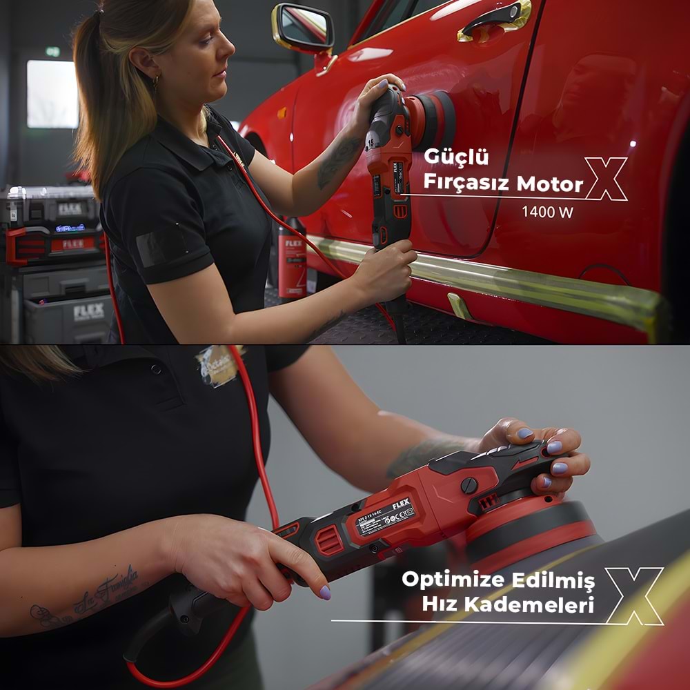 FLEX XFE 2 15 14-EC Random Orbital Polisaj Makinesi 1400W (2. Nesil) | Fırçasız Kömürsüz Motor