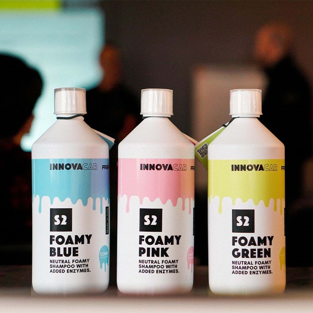 INNOVACAR S2 FOAMY Enzimli PH Nötr Yeşil Renkli Özel Kokulu Araç Yıkama Şampuanı - 1 lt