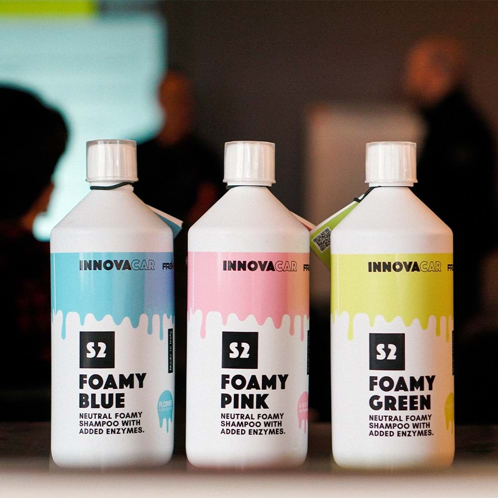 INNOVACAR S2 FOAMY Enzimli PH Nötr Pembe Renkli Özel Kokulu Araç Yıkama Şampuanı - 1 lt