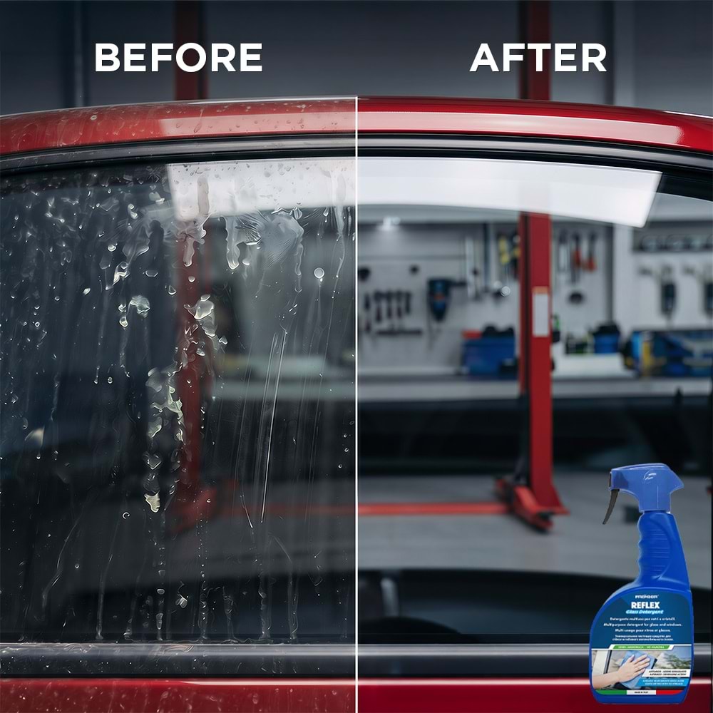 FRA-BER Reflex Köpük Tetikli Cam Temizleyici ve Parlatıcı 750 ML | İz Bırakmayan Oto Cam Ayna Spreyi