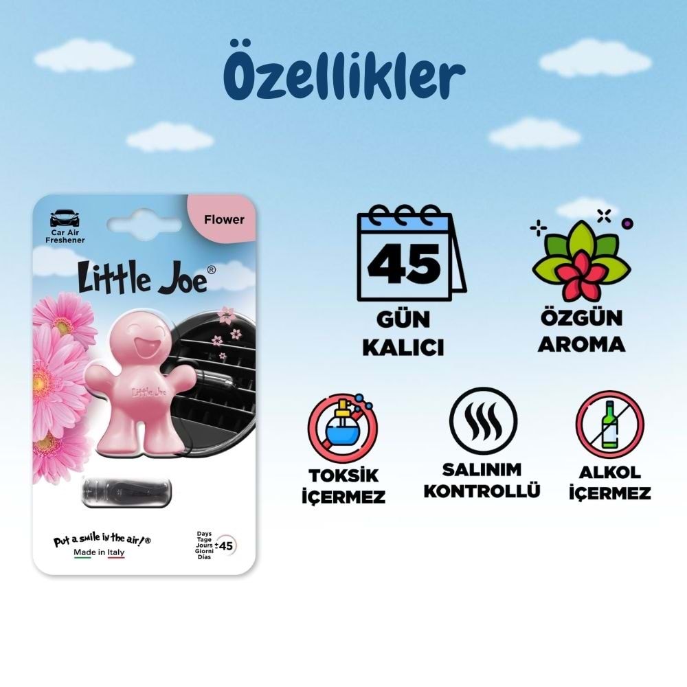 Little Joe Çiçek Araç Kokusu (Flower) -45 Gün -Oto Kokusu Kalıcı Klima Parfüm