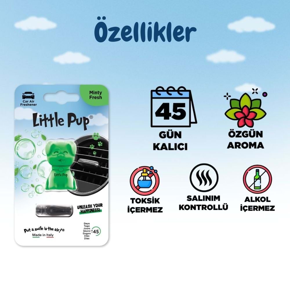 Little Joe Little Pup Taze Nane Araç Kokusu (Minty Fresh) -45 Gün -Oto Kokusu Kalıcı Klima Parfüm