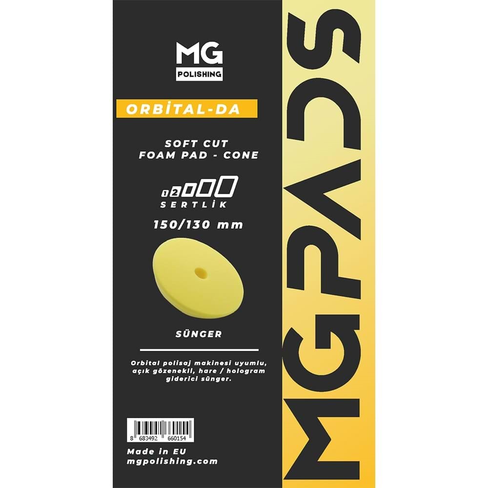 MG PADS Orbital Hare/Hologram Giderici Cila Süngeri (Sarı) - 150/130 mm