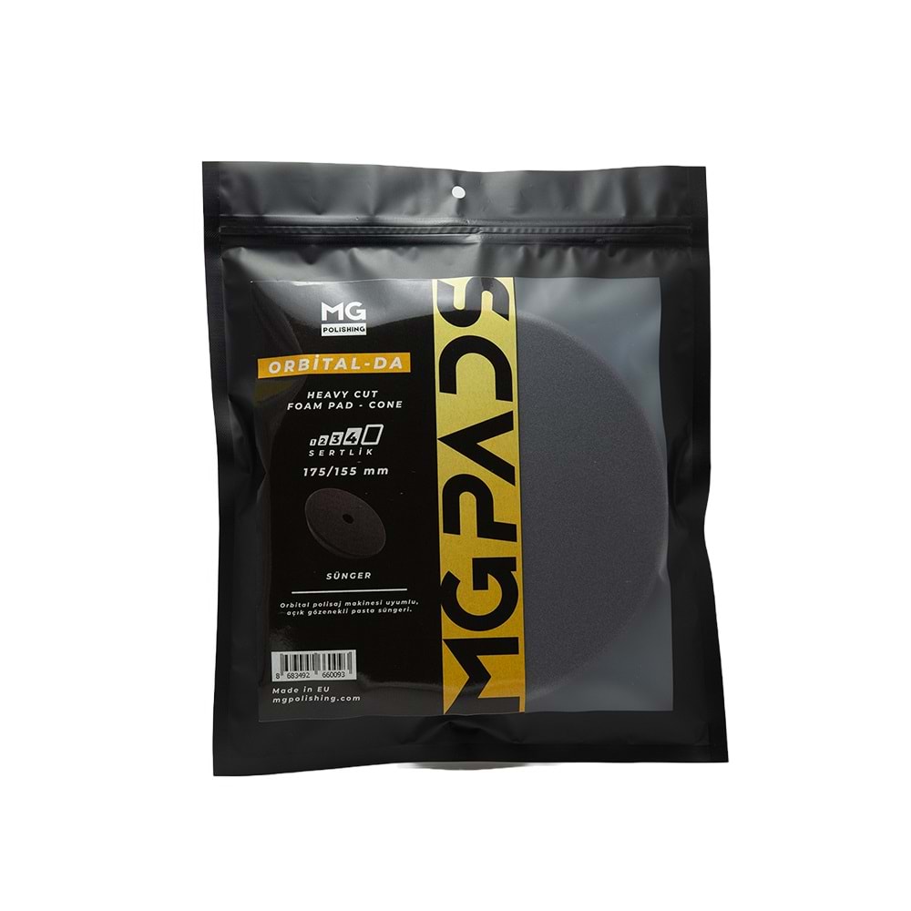 MG PADS Orbital Ağır Kesim Pasta Süngeri (Gri) - 175/155 mm
