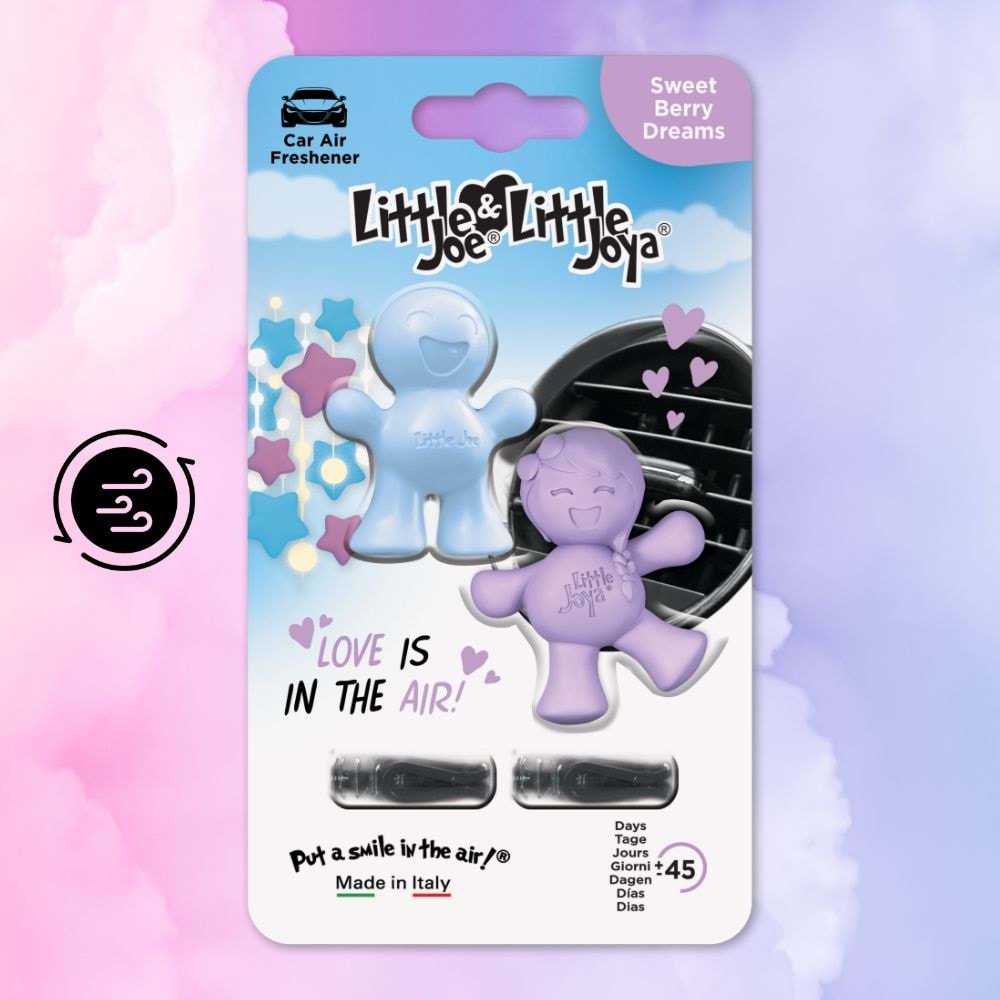 Little Joe Aşk Serisi 2li Paket Ahududu Araç Kokusu (Sweet Berry) -45 Gün -Oto Kokusu Klima Parfüm
