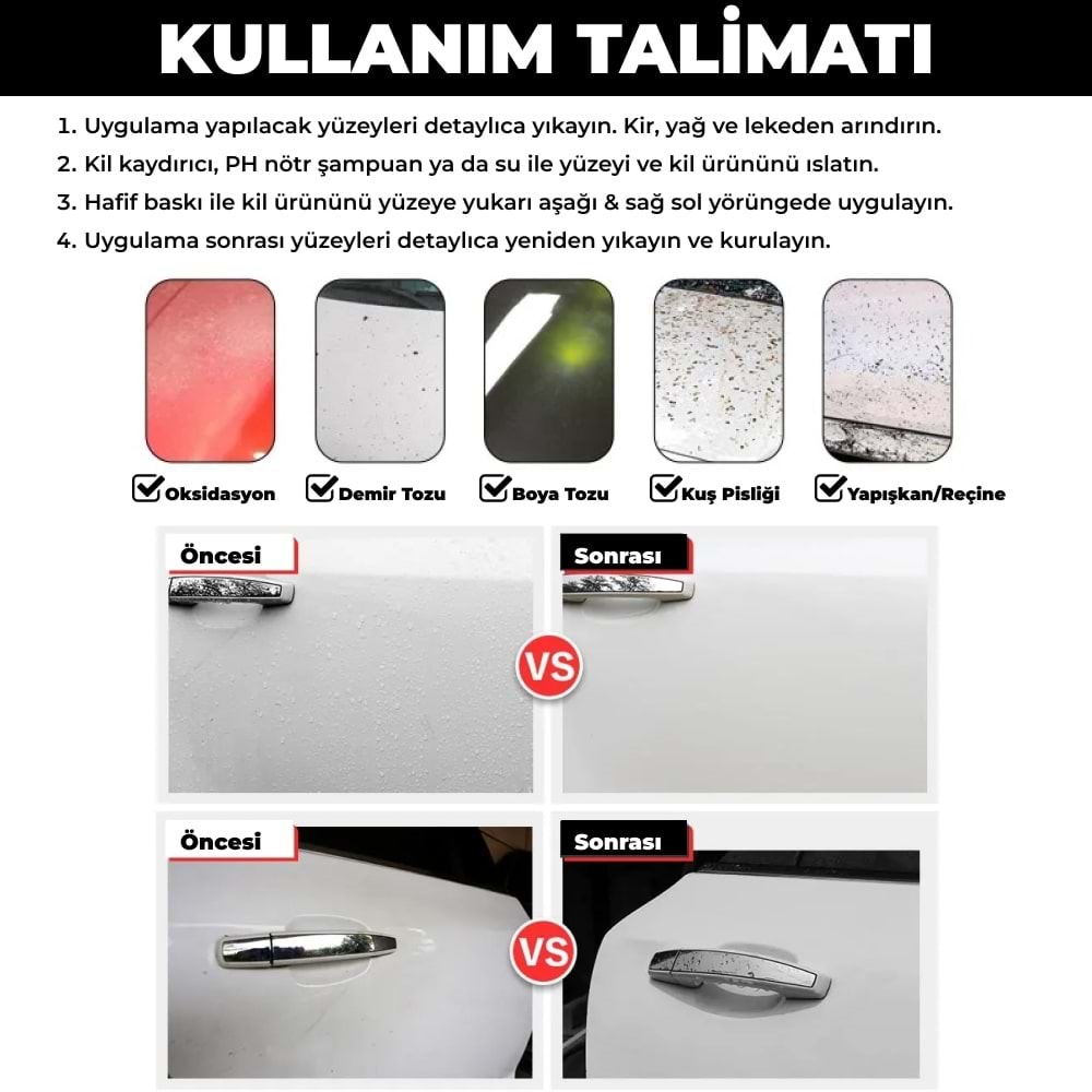 MG PS Kil Bezi 30x30 cm (Kırmızı) - Clay Towel Cloth Yüzey Temizleme Kili