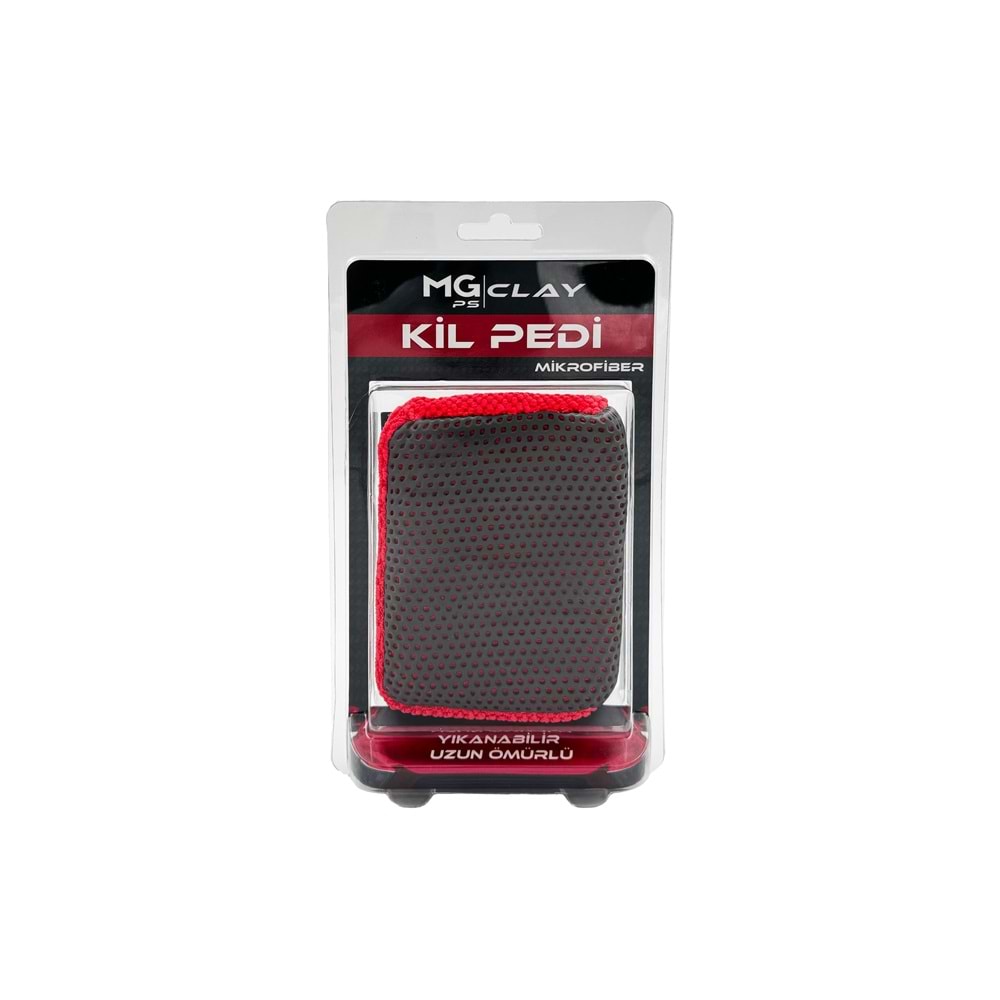 MG PS Mikrofiber El Kil Pedi 12x9 cm (Kırmızı) - Süngerli Clay Pad Sponge Block
