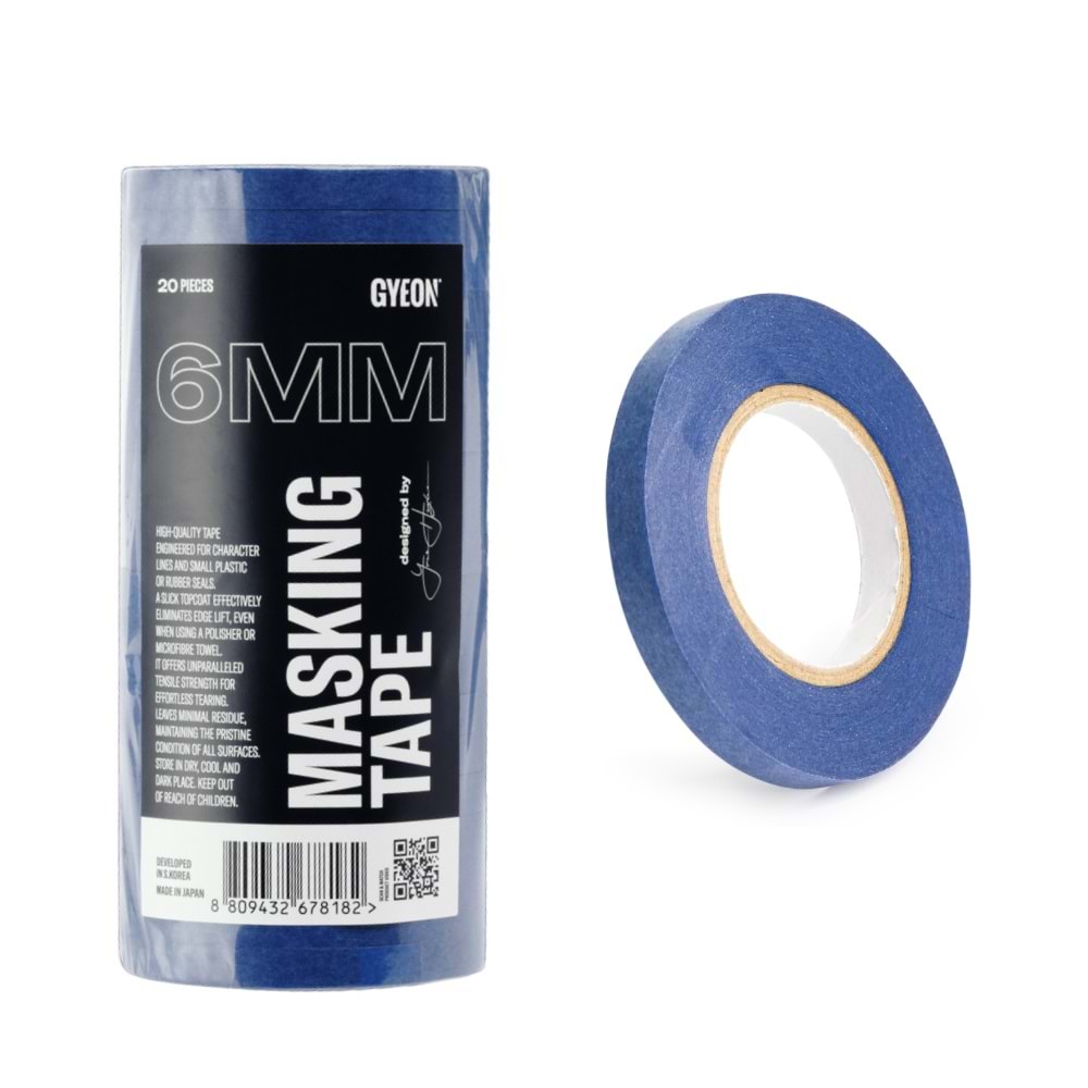 GYEON Q²M MaskingTape Maskeleme Bandı 6 mm x 18 metre - 20'li Paket -İz Yapışkan Bırakmaz