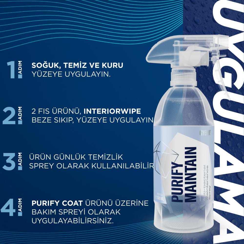 GYEON Q² PurifyMaintain Antibakteriyel Yüzey Temizlik ve Bakım Spreyi - 500 ml