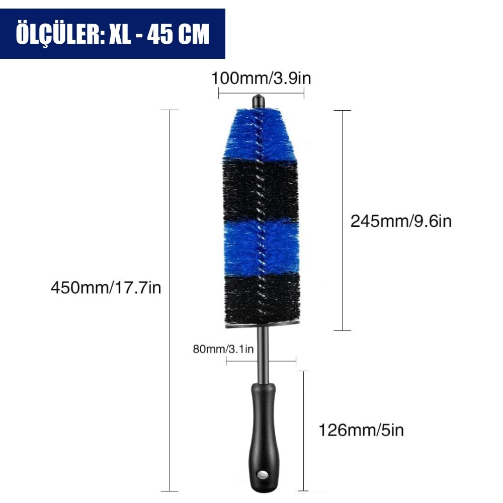 SGCB Rim Cleaning Brush Jant Temizlik Fırçası X-Large - 45 cm | Esnek Detay Detailing Fırça
