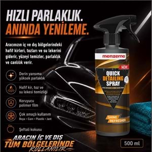 MENZERNA Quick Detailing Spray Hızlı Cila 500 ml | Araç İç Dış Temizlik Oto Boya Parlatıcı Koruyucu