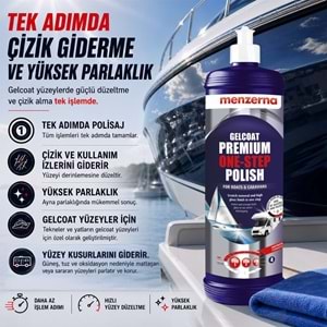 MENZERNA Marin Karavan Jelkot Boya Tek Adım Pasta Cila - 1 lt | Tekne Yat Gelcoat One Step Polish