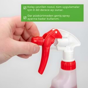 EP01 FLEX 360 Derece Canyon Başlıklı Kimyasal Dayanıklı Sprey Şişe 1 Litre | Detaylı Temizlik PPF