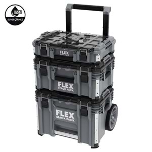 FLEX Stack Pack 1 Modüler Depolama ve Taşıma Sistemi | 3 Katlı Mobil Takım Çantası Saklama Seti
