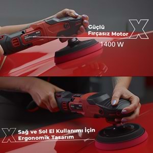 FLEX PE 2-14 EC Rotary Polisaj Makinesi 1400W (2. Nesil) | Fırçasız Kömürsüz Motor Yüksek Tork