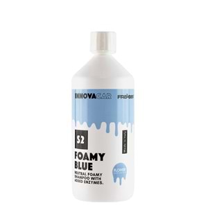 INNOVACAR S2 FOAMY Enzimli PH Nötr Mavi Renkli Özel Kokulu Araç Yıkama Şampuanı - 1 lt