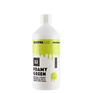 INNOVACAR S2 FOAMY Enzimli PH Nötr Yeşil Renkli Özel Kokulu Araç Yıkama Şampuanı - 1 lt