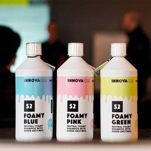 INNOVACAR S2 FOAMY Enzimli PH Nötr Yeşil Renkli Özel Kokulu Araç Yıkama Şampuanı - 1 lt