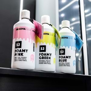 INNOVACAR S2 FOAMY Enzimli PH Nötr Pembe Renkli Özel Kokulu Araç Yıkama Şampuanı - 1 lt