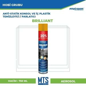 FRA-BER Brilliant Antistatik Konsol Ve İç Plastik Temizleyici Parlatıcı Vanilya Kokulu - 750 ml