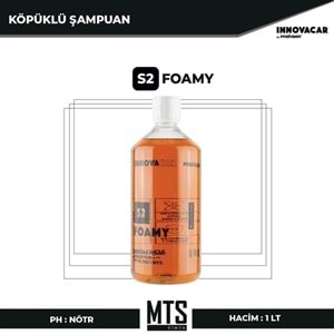 INNOVACAR S2 FOAMY Enzimli PH Nötr Köpüklü Araç Yıkama Şampuanı Konsantre - 1 lt