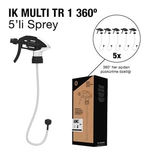 IK MULTI TR 1 Uyumlu 360° Derece Triger Püskürtücü Başlık 5'li Paket | Kimyasal Dayanım Sprey Tetik