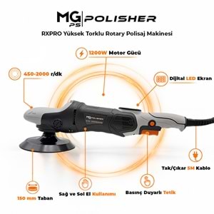 MG PS RPV002 Yüksek Torklu Rotary Polisaj Makinesi 1200W | Dijital LED Ekran Profesyonel Pasta Cila