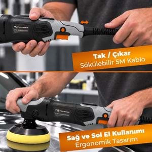 MG PS RPV002 Yüksek Torklu Rotary Polisaj Makinesi 1200W | Dijital LED Ekran Profesyonel Pasta Cila