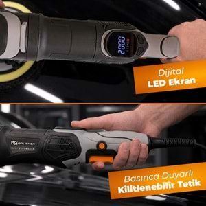 MG PS RPV002 Yüksek Torklu Rotary Polisaj Makinesi 1200W | Dijital LED Ekran Profesyonel Pasta Cila