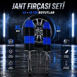 SGCB Araç Jant Temizlik Fırçası Seti 2li Paket | L+XL Boy | Çizmez Esnek Oto Temizleme Detay Fırça