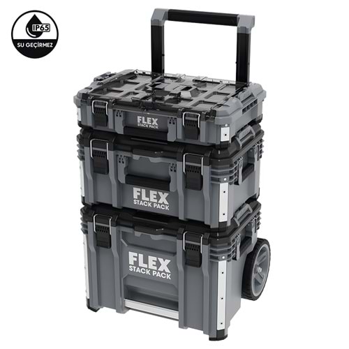 FLEX Stack Pack 1 Modüler Depolama ve Taşıma Sistemi | 3 Katlı Mobil Takım Çantası Saklama Seti