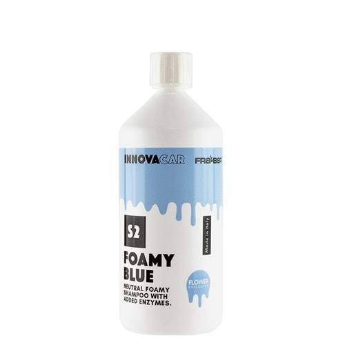 INNOVACAR S2 FOAMY Enzimli PH Nötr Mavi Renkli Özel Kokulu Araç Yıkama Şampuanı - 1 lt