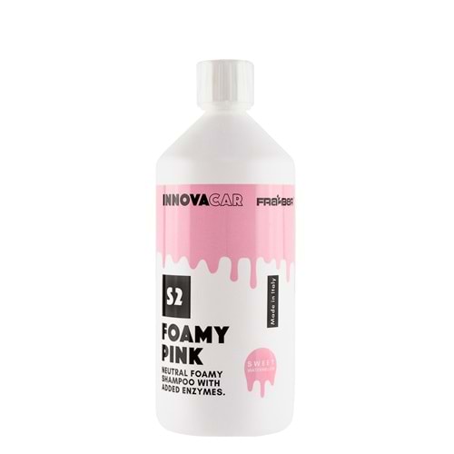 INNOVACAR S2 FOAMY Enzimli PH Nötr Pembe Renkli Özel Kokulu Araç Yıkama Şampuanı - 1 lt
