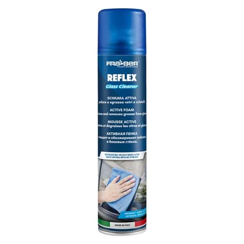 FRA-BER Reflex Aktif Köpük Cam Temizleyici ve Parlatıcı 400 ML | İz Bırakmayan Oto Cam Ayna Spreyi