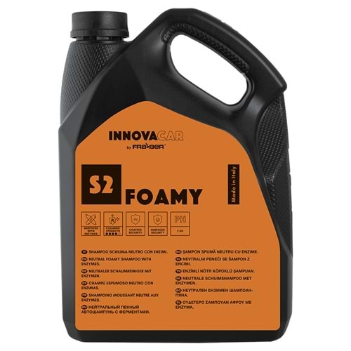 INNOVACAR S2 FOAMY Enzimli PH Nötr Köpüklü Araç Yıkama Şampuanı Konsantre - 4,54 lt