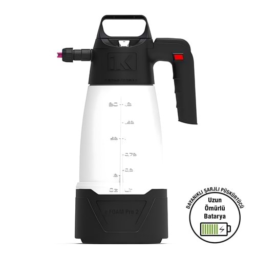 IK E FOAM PRO 2 Şarjlı Köpük Yapıcı Pompa 2 Litre | Akülü Otomatik Basınçlı Araç Yıkama Püskürtücü