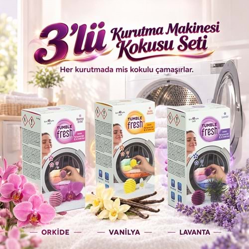 Little Joe Kurutma Makinesi Koku Kapsülü 3’lü Seti – Lavanta, Vanilya ve Orkide | Toplam 6 Kapsül