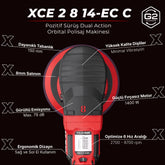 XCE 2 8 14-EC DA Orbital Pozitif Sürüş Polisaj Makinesi 1400W
