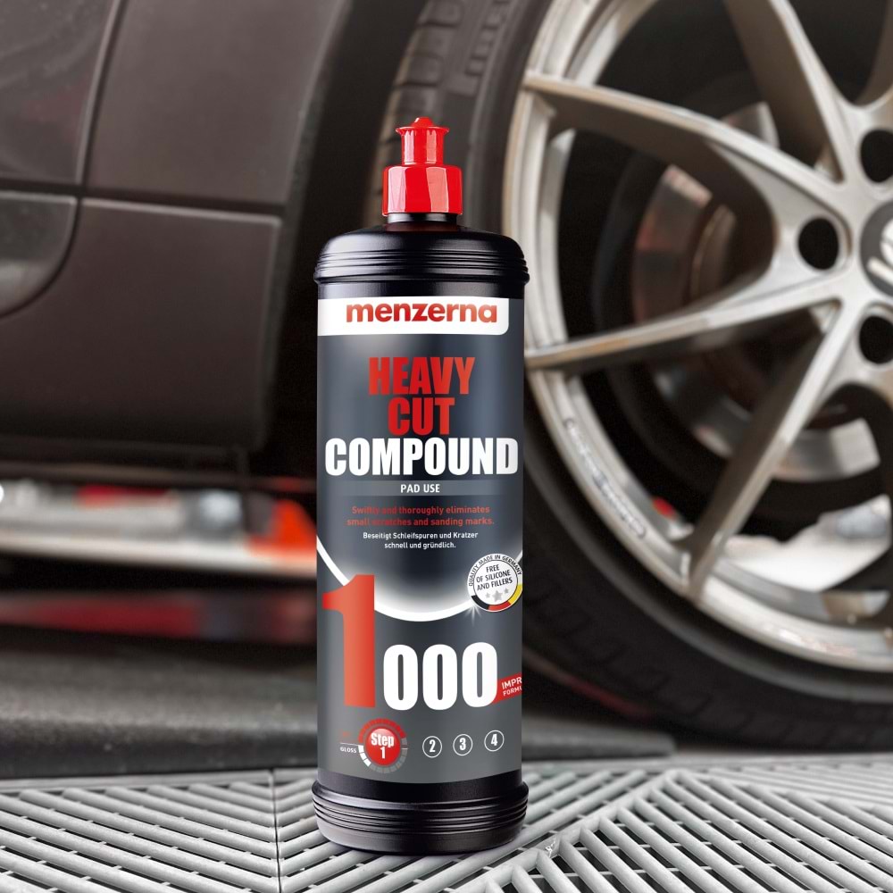 MENZERNA YENİ 1000 Kalın Pasta - 1 Kg | Ağır Çizik Zımpara İzi Giderici & Hızlı Kesim