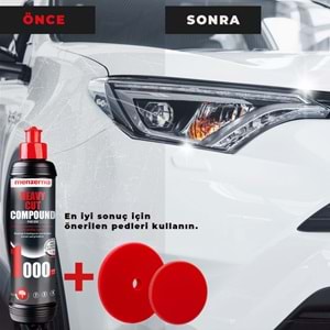 MENZERNA YENİ 1000 Kalın Pasta - 250 Ml | Ağır Çizik Zımpara İzi Giderici & Hızlı Kesim