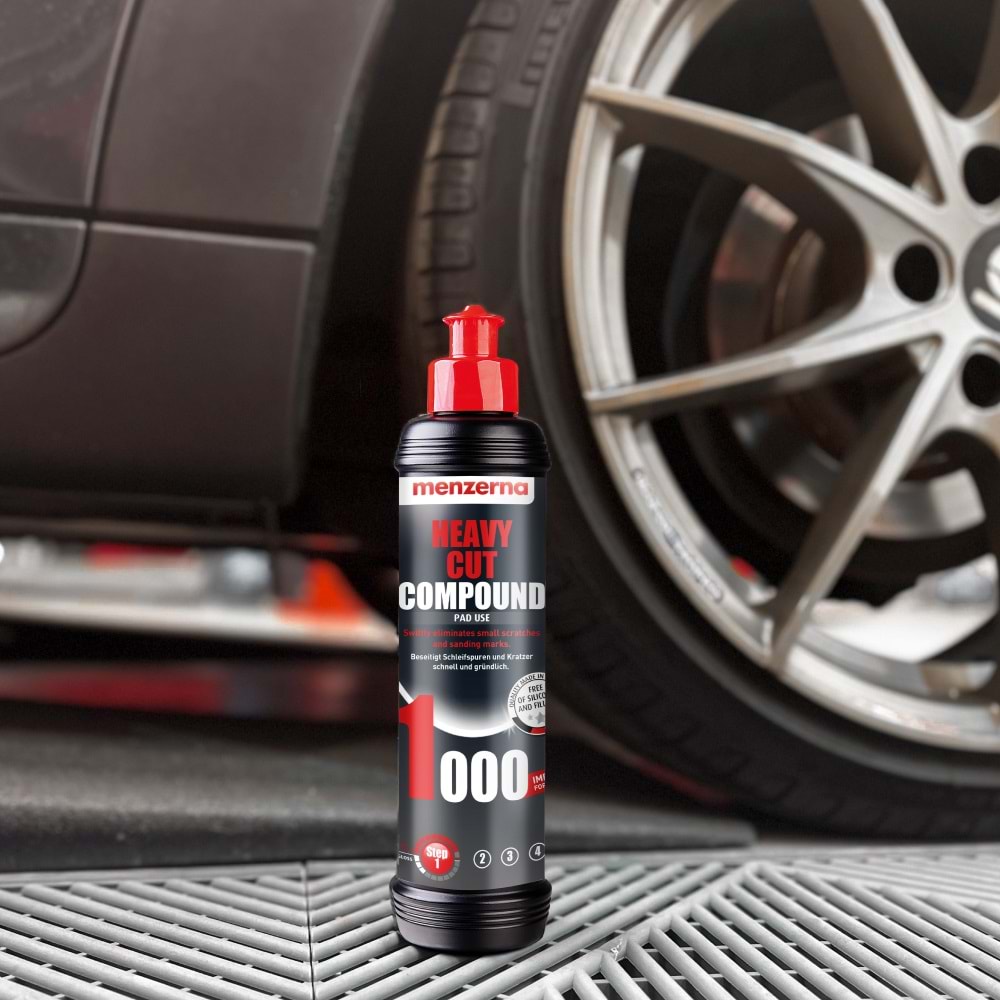 MENZERNA YENİ 1000 Kalın Pasta - 250 Ml | Ağır Çizik Zımpara İzi Giderici & Hızlı Kesim