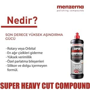 MENZERNA 300 Süper Ağır Çizik Giderici Kalın Pasta - 250 ml