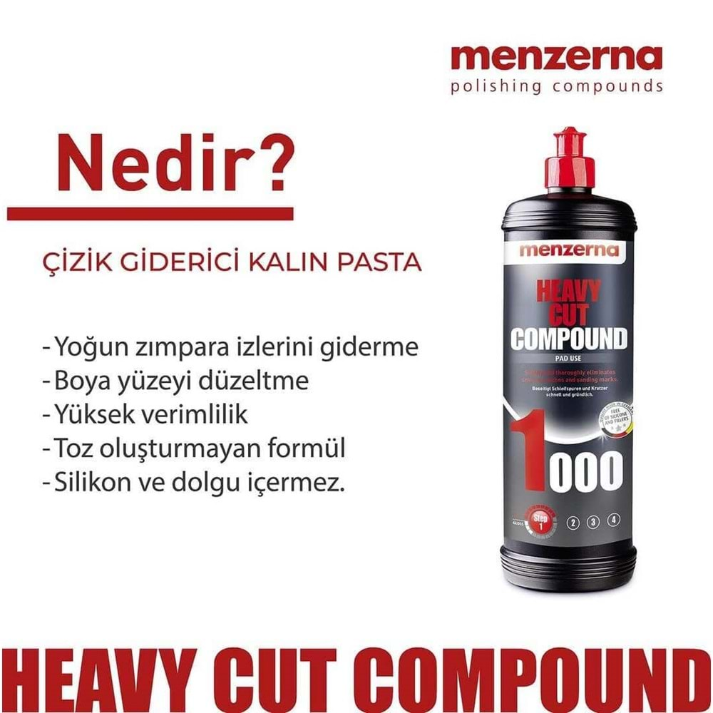 MENZERNA 1000 Çizik Giderici Kalın Pasta - 250 ml