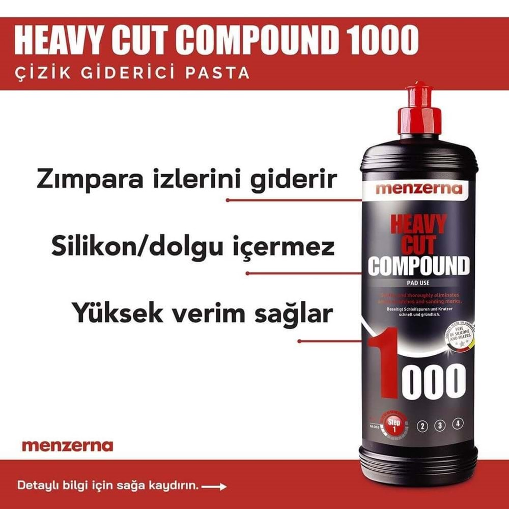 MENZERNA 1000 Çizik Giderici Kalın Pasta - 250 ml