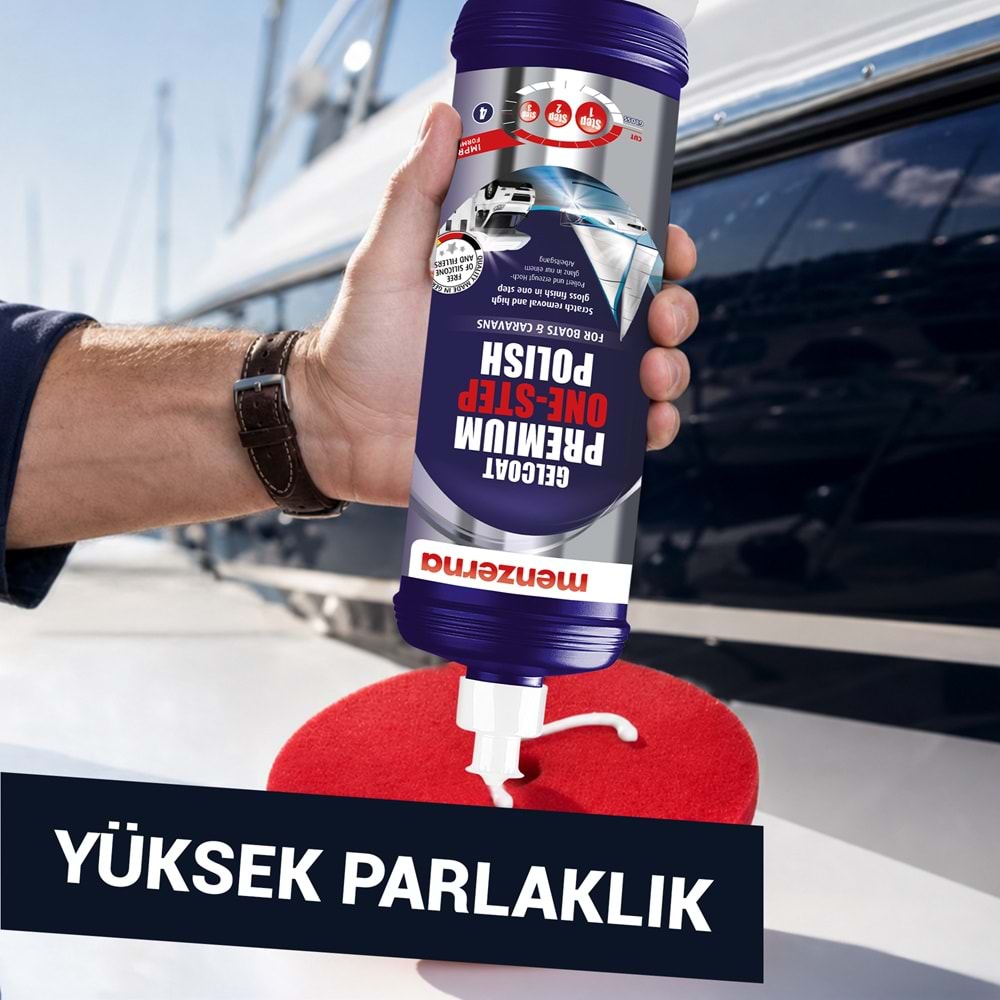 MENZERNA Marin Karavan Jelkot Boya Tek Adım Pasta Cila - 1 lt | Tekne Yat Gelcoat One Step Polish