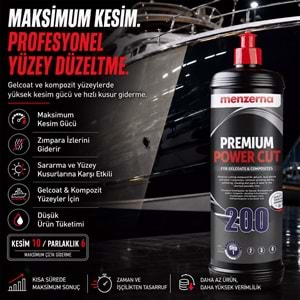 MENZERNA Power Cut 200 Jelkot Boya Kompozit Çizik Giderici Kalın Pasta 1 Lt | Fiberglas Marin Tekne